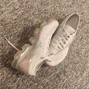 Nike Women's Beige Flyknit VaporMax Sneakers